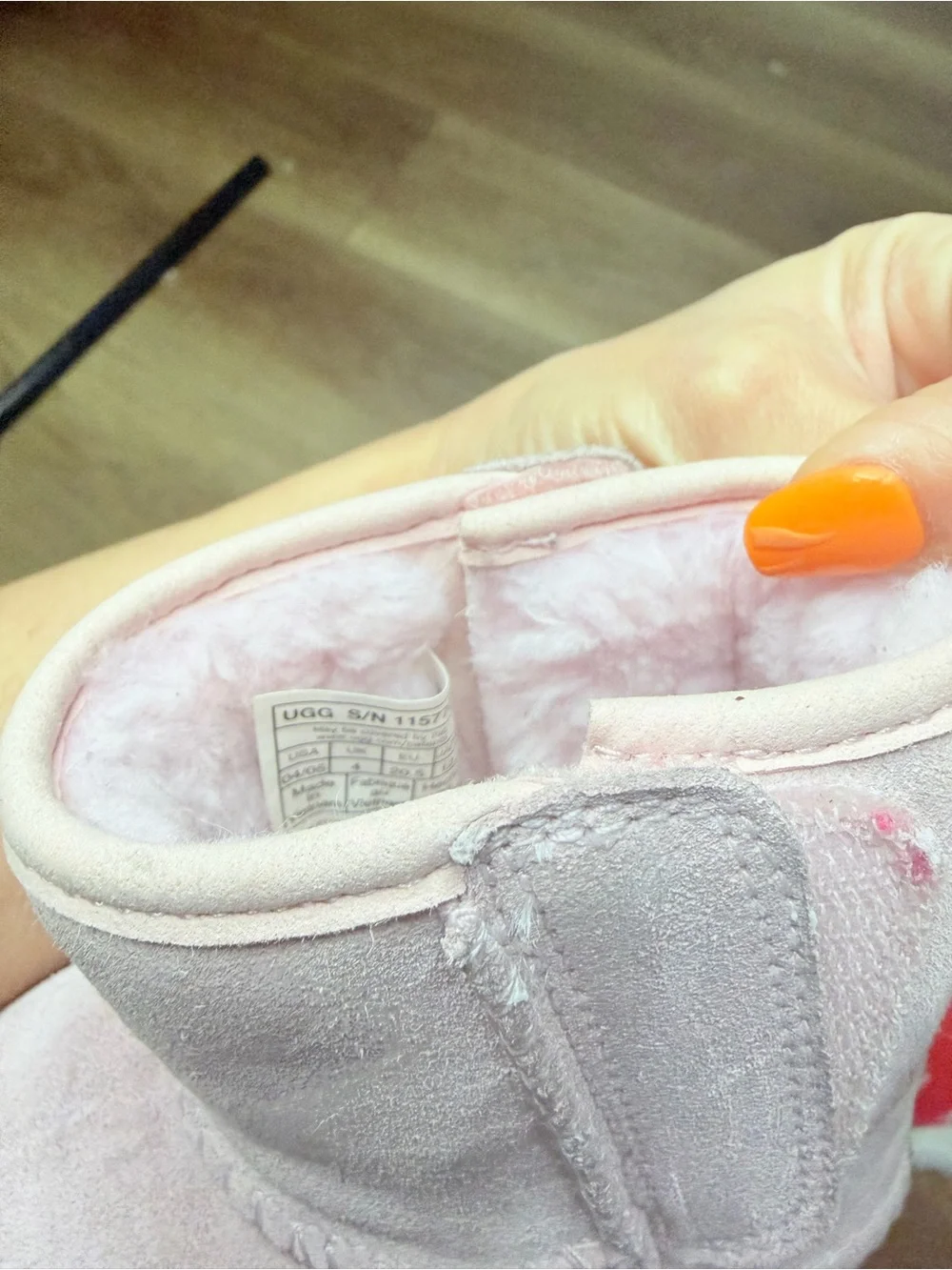UGG Light Pink Suede Infant Booties